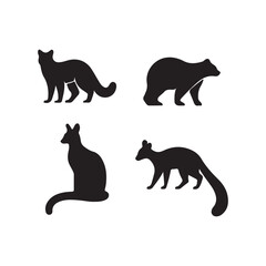 black silhouettes of cats vector