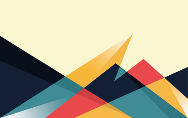Mountain Abstract Wall Art Landscape Geometric Design Vector Background