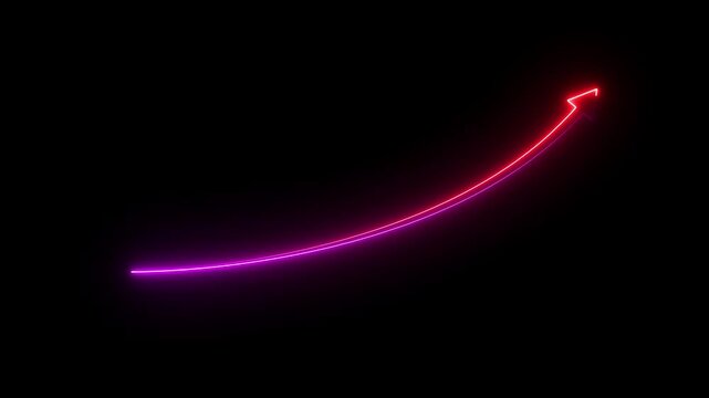 Market arrrow stroke icon glowing neon red color animation