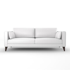 Modern minimalistic sofa isolated on white background. Furniture concept.