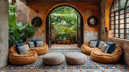 Rustic Colombian Patio Lounge Area