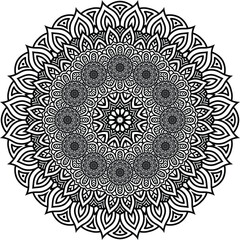 Beautiful floral pattern mandala art isolated on a white background, decoration element for meditation poster, yoga, banner, henna, invitation, cover page, design element mandala art, vector art