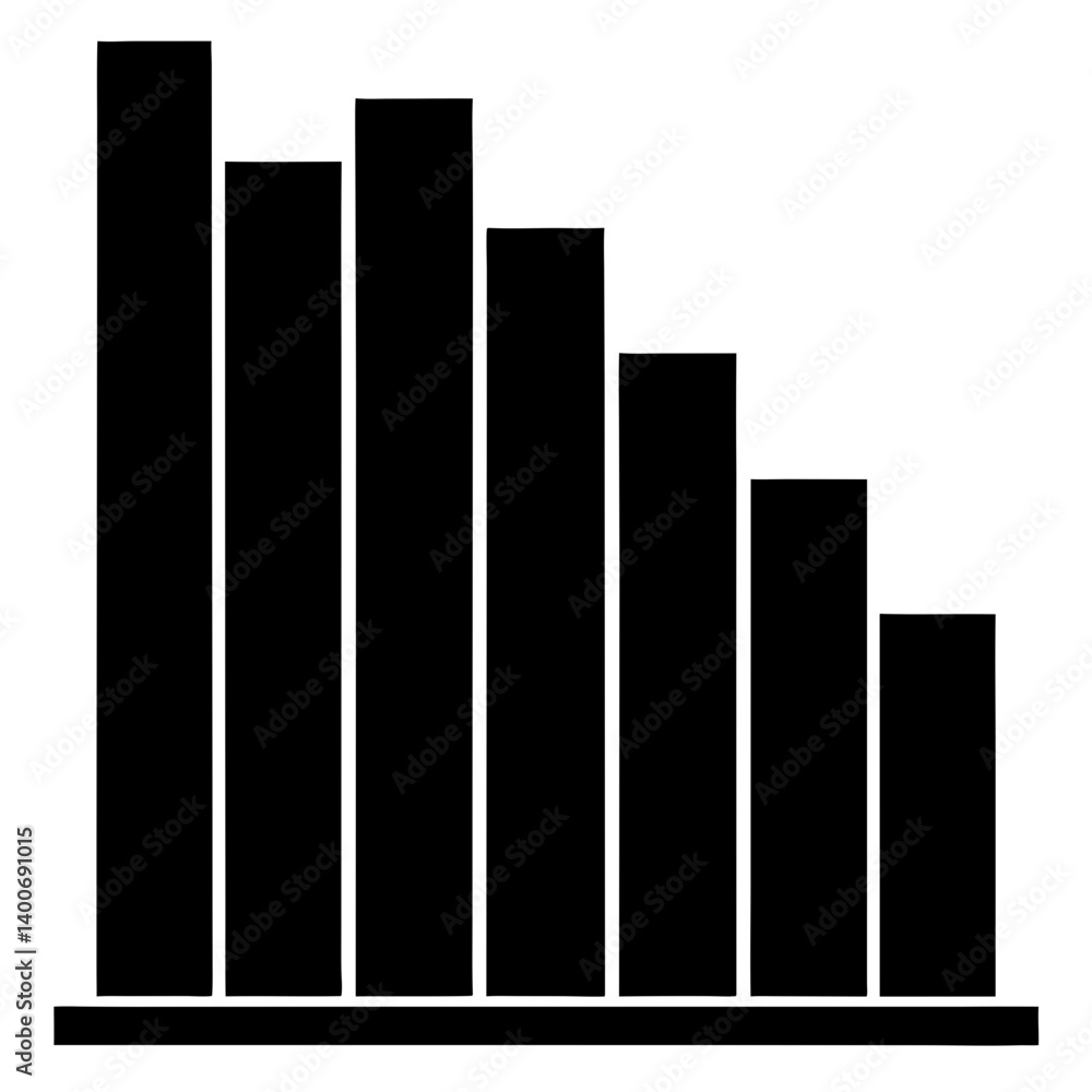Poster falling statistics: a graphic representation of diminishing statistical data, highlighting trends an