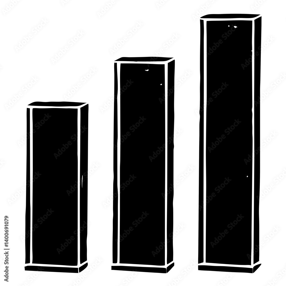 Poster ascending performance chart: abstract representation of a business performance or growth trend, symb