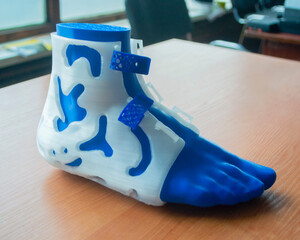 Prosthesis printed 3D printer from molten plastic plastic foot Prototype medical