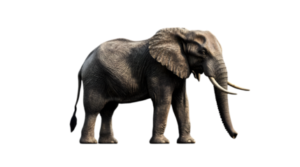 African Elephant with Profile View.