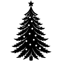 Obraz premium christmas tree vector art silhouette