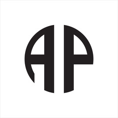 Obraz premium PrintInitial Letter AP Logo Design Vector Template. Abstract Letter AP Linked Logo and white background