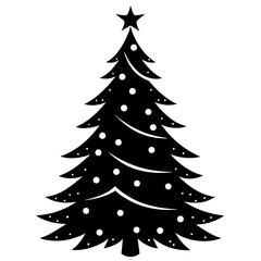 Obraz premium christmas tree vector art silhouette