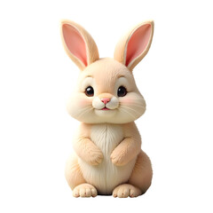An adorable baby rabbit with creamy soft fur. Transparent background.