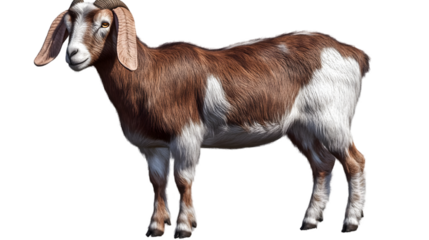 Brown and White Goat Portrait.