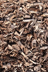 Wood Chips Pile Ground Natural Texture Background