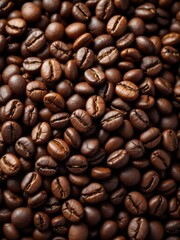 Naklejka premium Close up of roasted coffee beans background