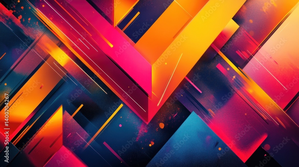 Poster dynamic interplay of geometric shapes a symphony of vibrant colors in a modern abstract design with 