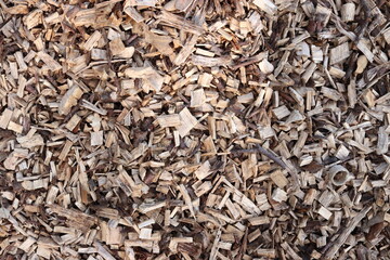 Wood Chips Pile Ground Natural Texture Background