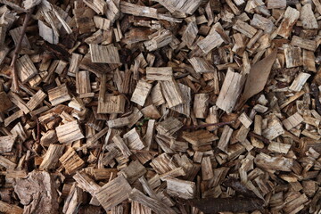 Wood Chips Pile Ground Natural Texture Background