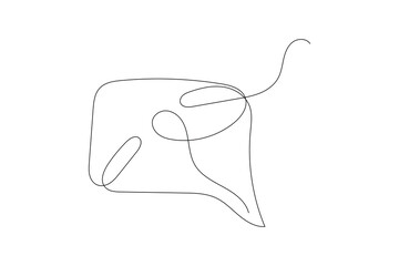 Speech bubble continuous single line drawing of square shape simple outline vector icon

