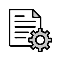 Document Settings with Gear Control Icon Design