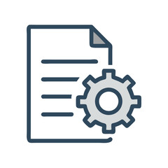 Obraz premium Document Settings with Gear Control Icon Design