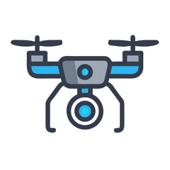 Drone Camera for Aerial Content Capture Icon Design