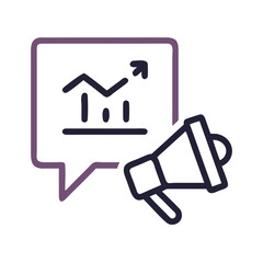 Marketing Message with Analytics Bubble Icon Design
