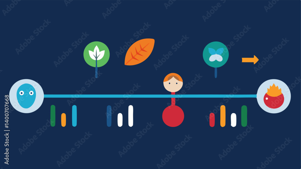 Poster timeline of changes a timeline graphic showing a sequence from birth to adulthood highlighting envir