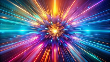 Fototapeta premium Abstract Glowing Radial Blur Background - 3D Render