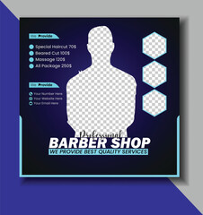 Modern Haircut Promotion Social Media Post Template