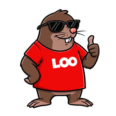 Obraz premium Cool Mole Giving a Thumbs Up