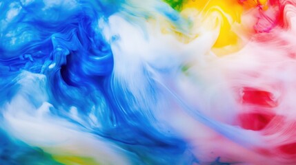 Obraz premium Abstract vibrant colors blend in swirling, flowing motion. Mixture of dye, milk, or liquid, creating an artistic abstract texture