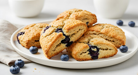 Delicious Almond Flour Scones with Blueberries Ready to Serve Still Life