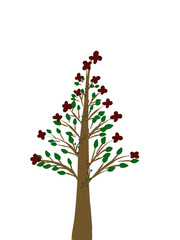 tree with red hearts