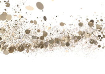 Euphoric Eruption: Magnificent 3D Illustration Showcasing Bursting gold Confetti PNG