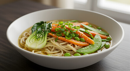 Delicious Homemade Gluten Free Ramen with Colorful Fresh Vegetables