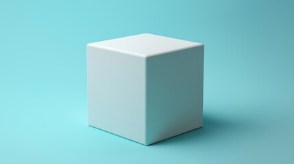 White cube on teal background