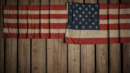 Obraz premium american flag on wooden background