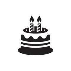 birthday cake vector silhouette clip art logo design