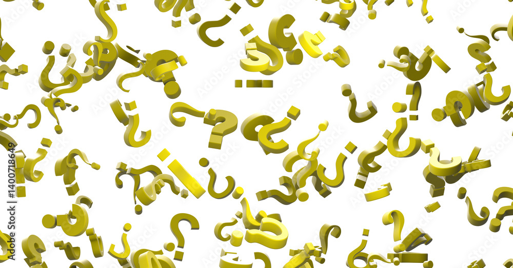 Poster colored question marks background concept