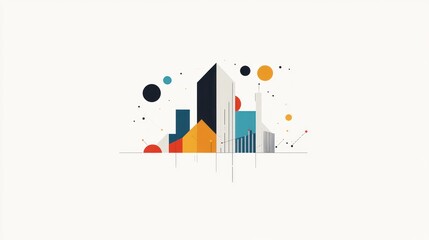 Naklejka premium Abstract city skyline