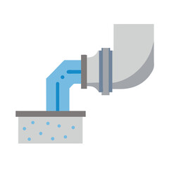 Fototapeta premium Concrete Flow from Pipe Icon Representing Construction, Pouring, and Material Delivery
