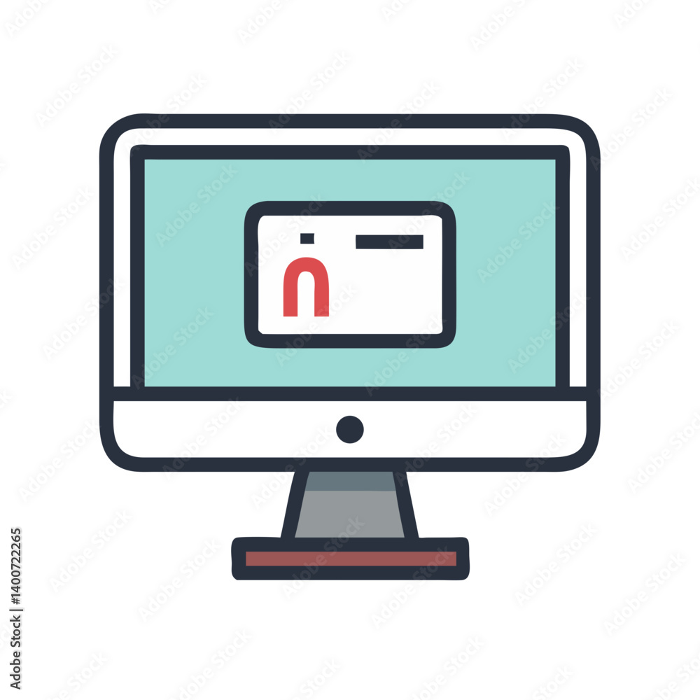 Leinwandbilder Desktop Computer Monitor Icon Representing Screen Display and Computing