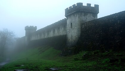 Misty Castle Wall Exterior