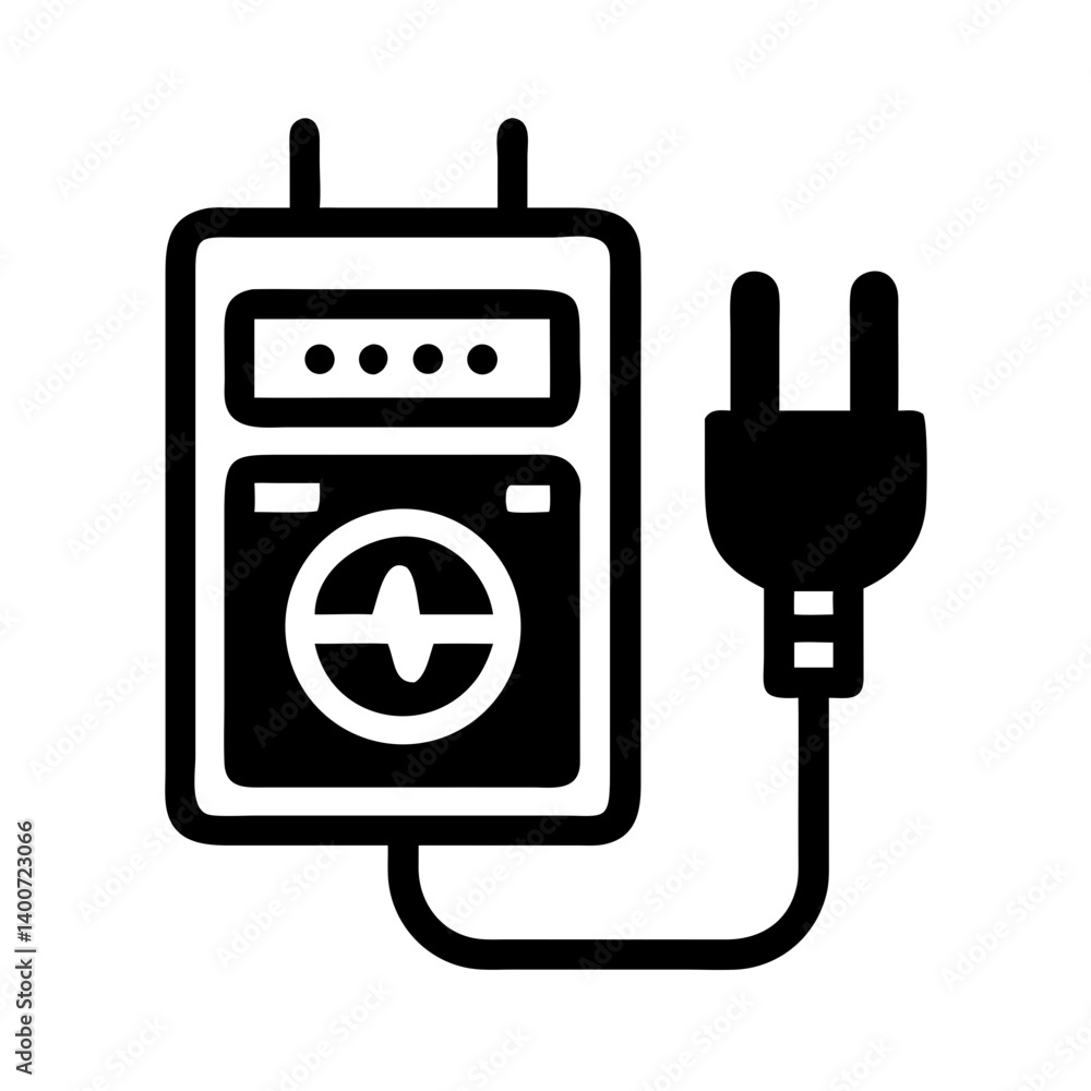 Fototapete external hard drive with usb cable icon representing portable data storage and file transfer