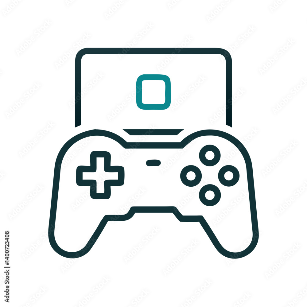 Poster Game Controller Icon Representing Video Gaming and Interactive Entertainment
