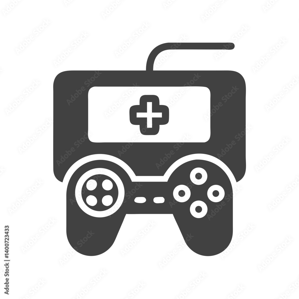 Poster Game Controller Icon Representing Video Gaming and Interactive Entertainment