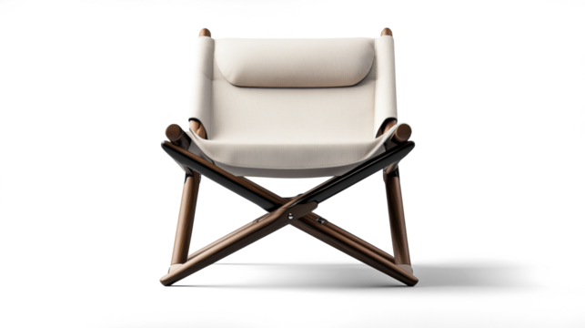 Foldable Camping Chair with Wooden Frame