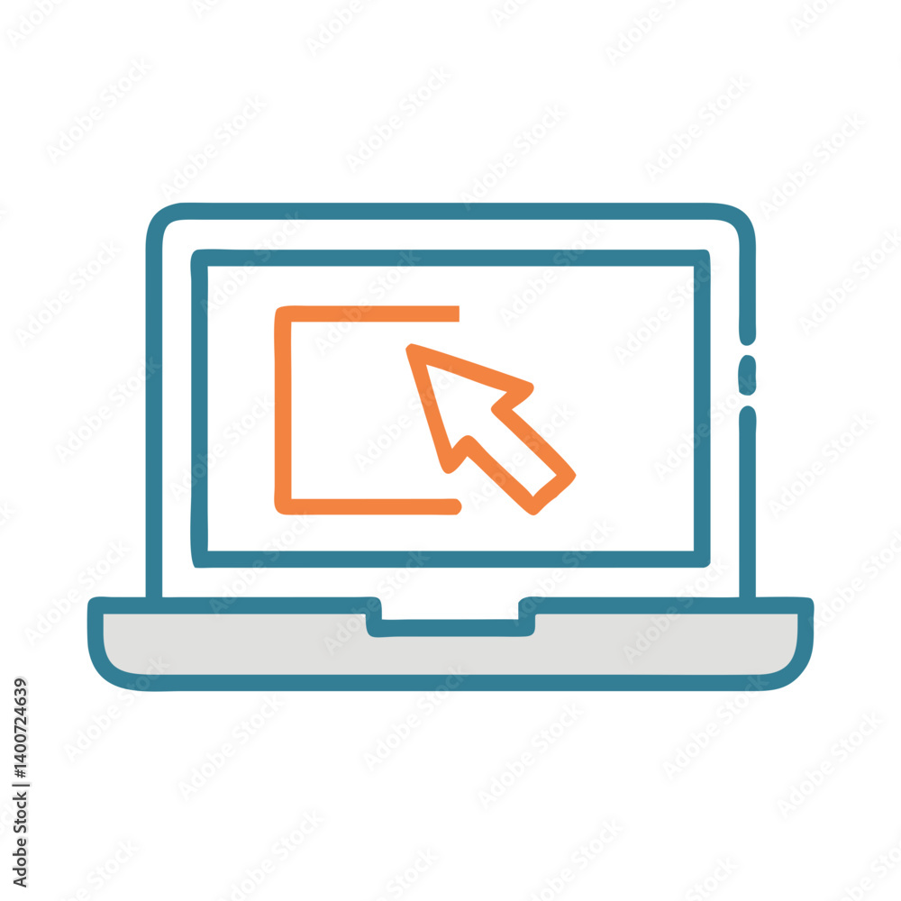 Aufkleber Laptop Computer Icon Representing Portable Computing and Digital Work