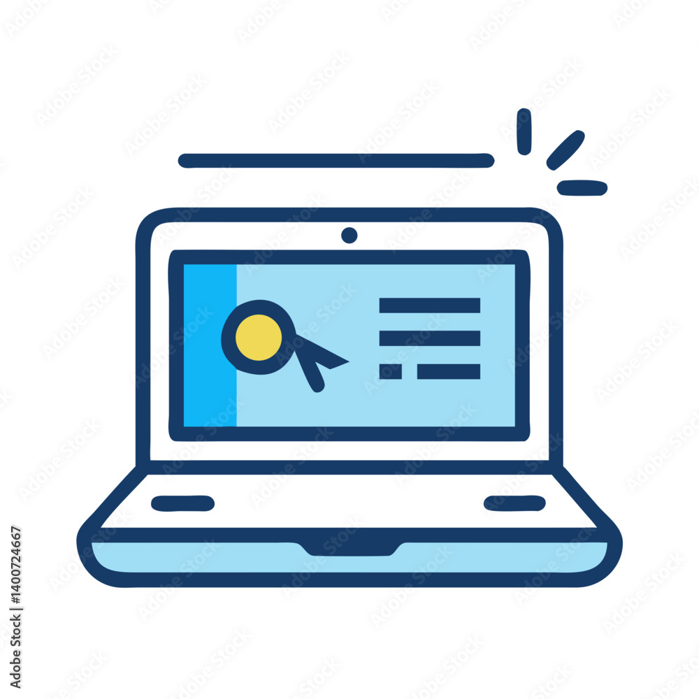 Fototapete laptop computer icon representing portable computing and digital work
