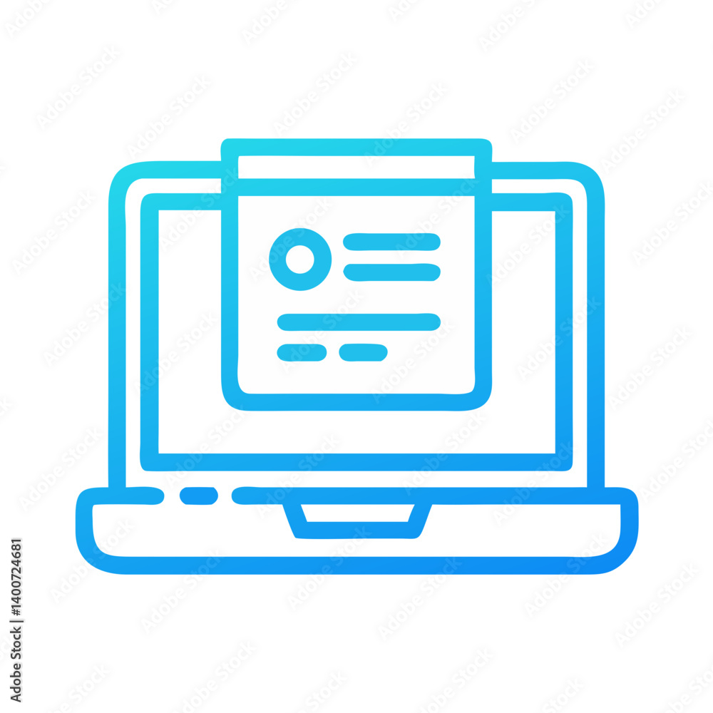 Aufkleber laptop computer icon representing portable computing and digital work
