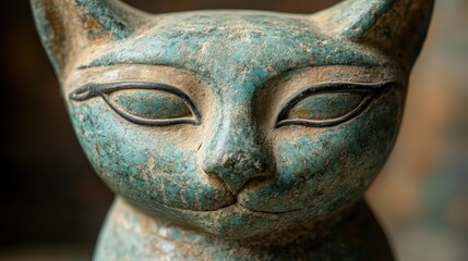 Ancient Egyptian Cat Statue Close-up (5)